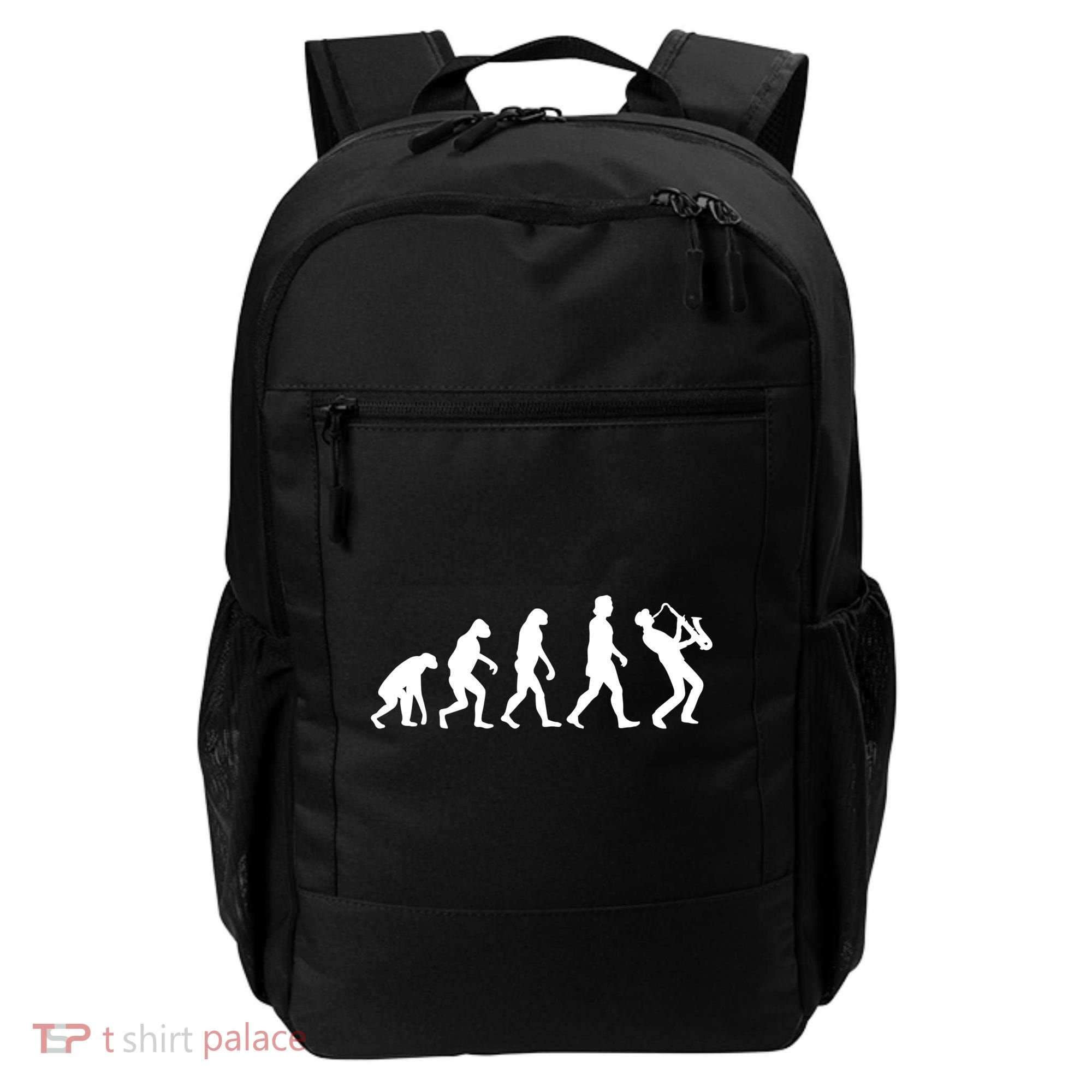 Funny Saxophonist Evolution Saxophone Player Gift Backpack