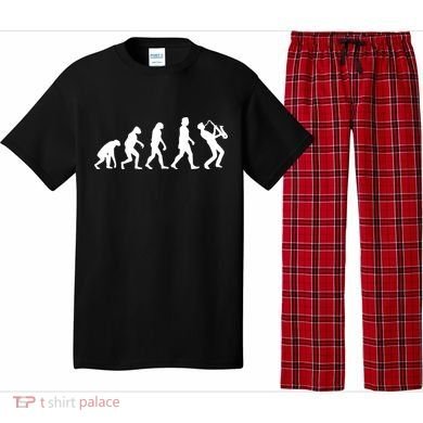 Funny Saxophonist Evolution Saxophone Player Gift Pajama Set