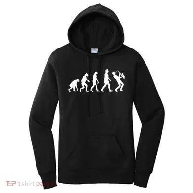 Funny Saxophonist Evolution Saxophone Player Gift Women's Hoodie