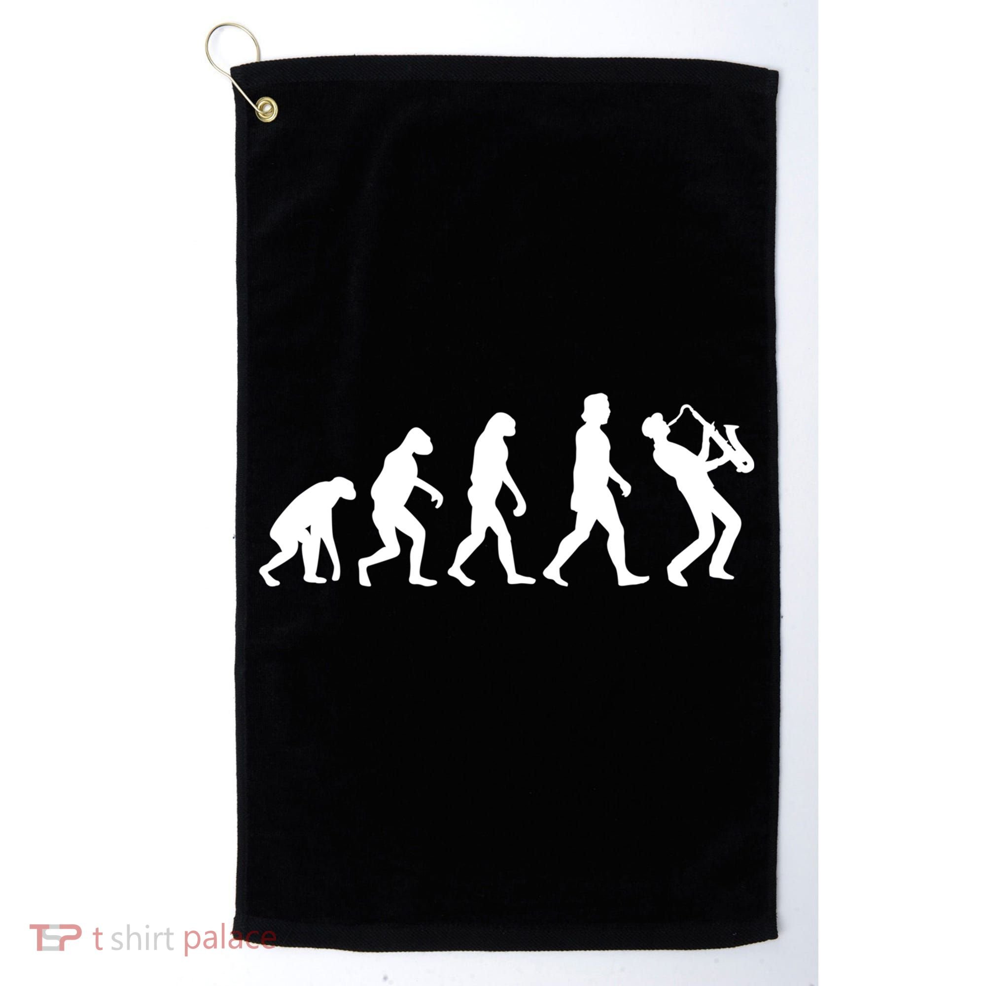 Funny Saxophonist Evolution Saxophone Player Gift Golf Towel