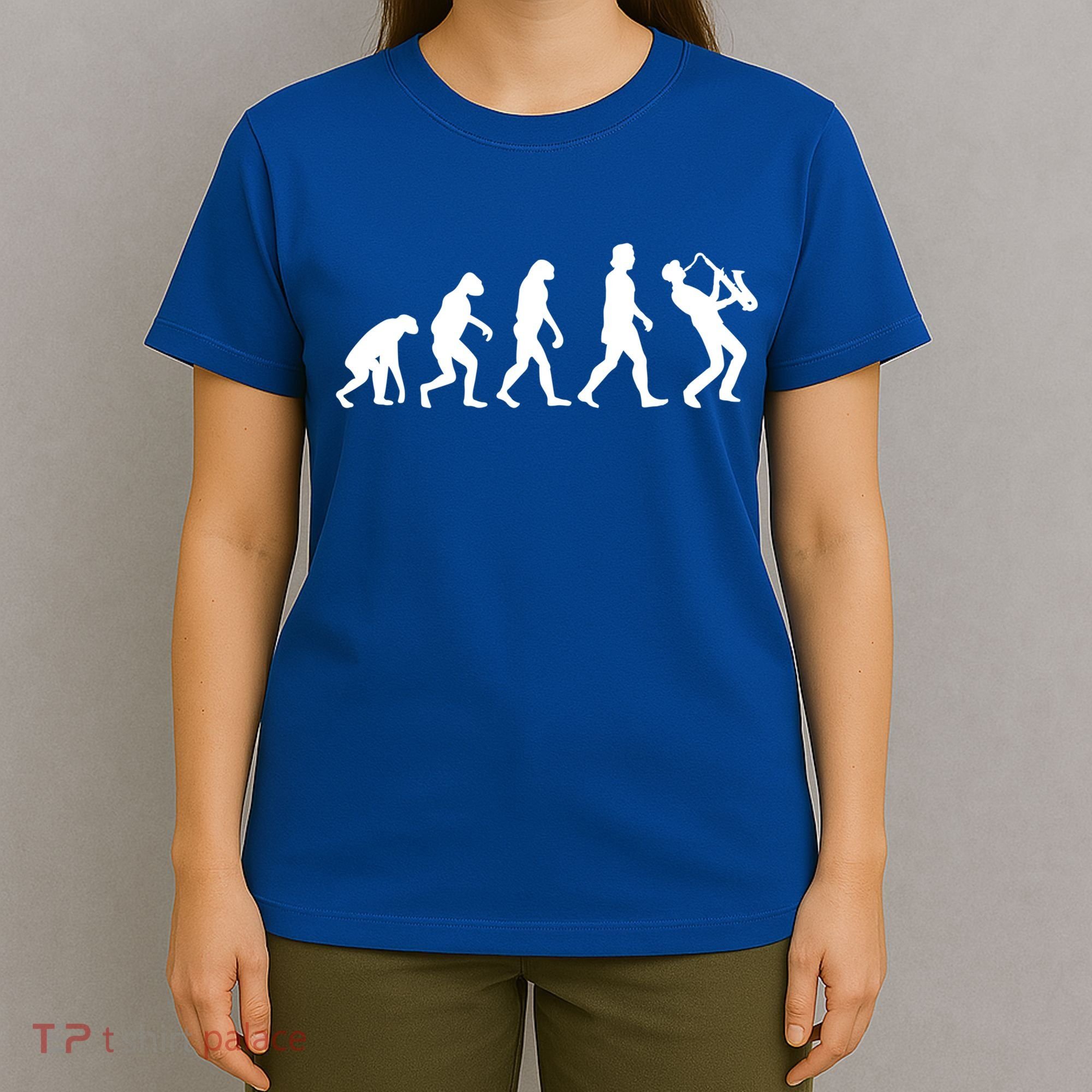 Funny Saxophonist Evolution Saxophone Player Gift T-Shirt