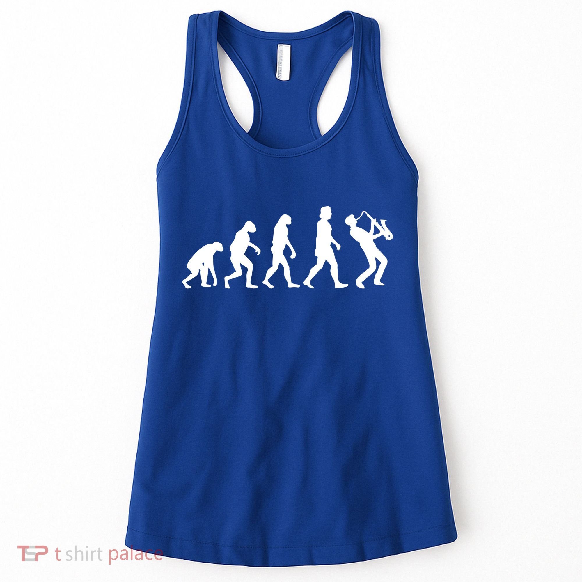 Funny Saxophonist Evolution Saxophone Player Gift Women's Tank Top