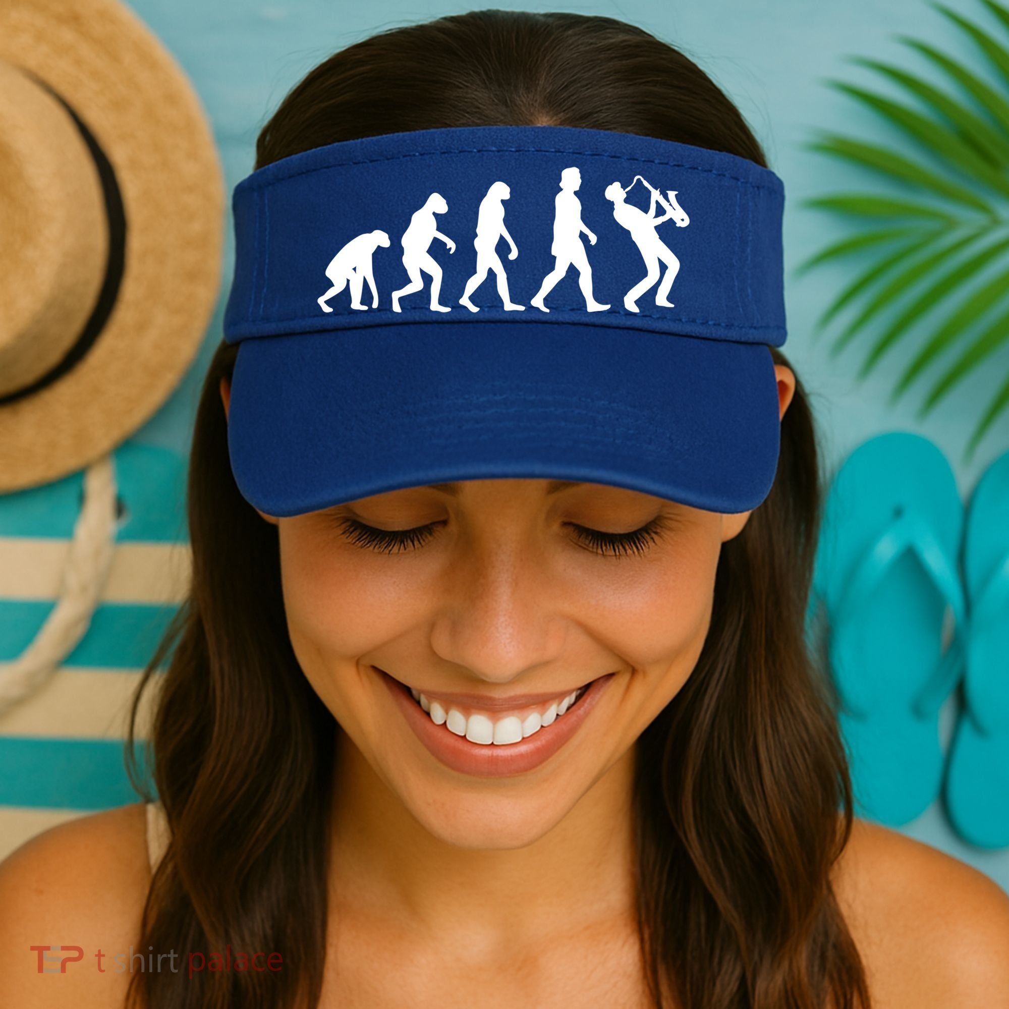 Funny Saxophonist Evolution Saxophone Player Gift Visor
