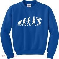 Funny Saxophonist Evolution Saxophone Player Gift Kids Sweatshirt thumb 0