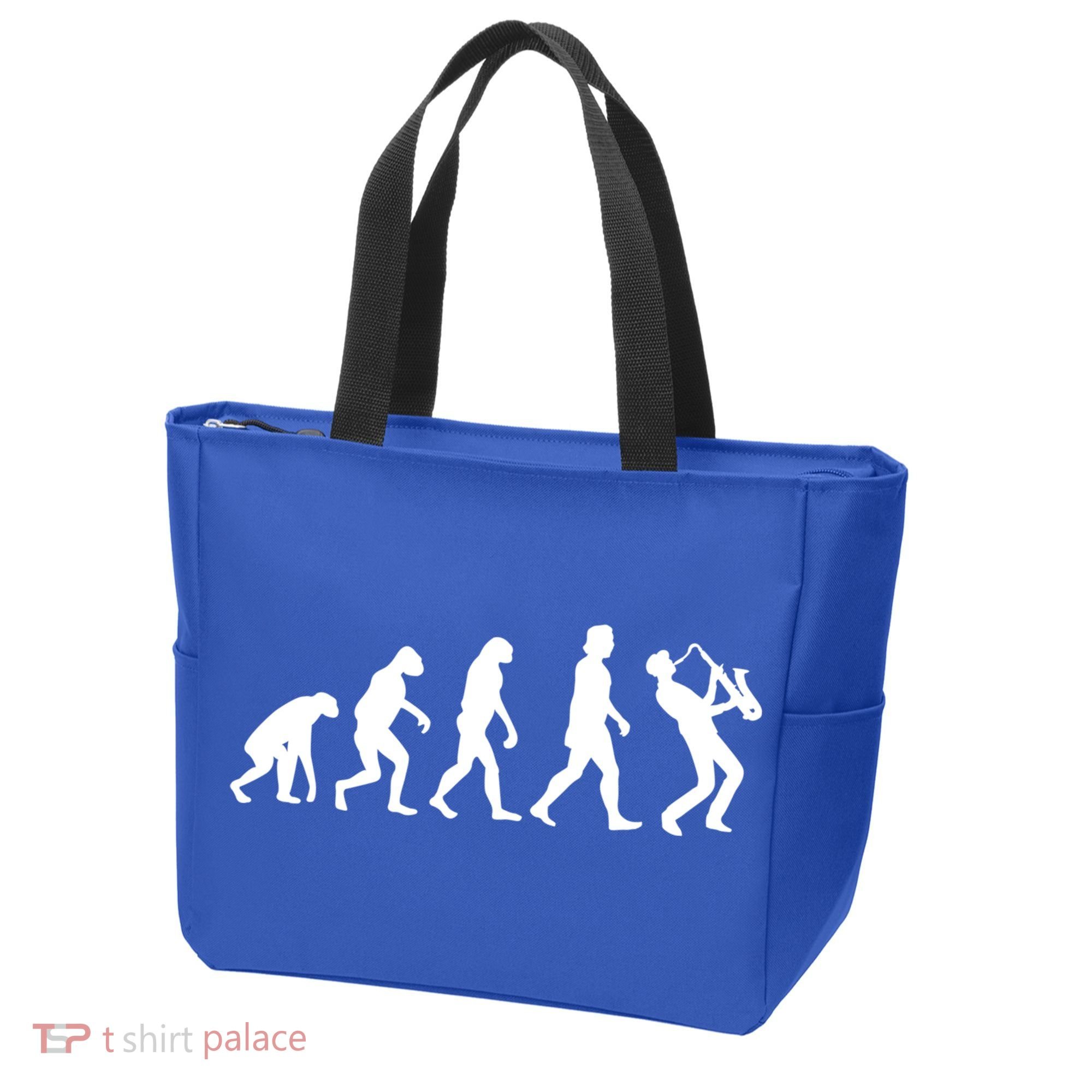 Funny Saxophonist Evolution Saxophone Player Gift Tote Bag
