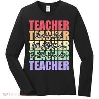 Funny Saying For Teacher Seriously Im The Favorite Teacher Women's Long Sleeve Shirt thumb 0