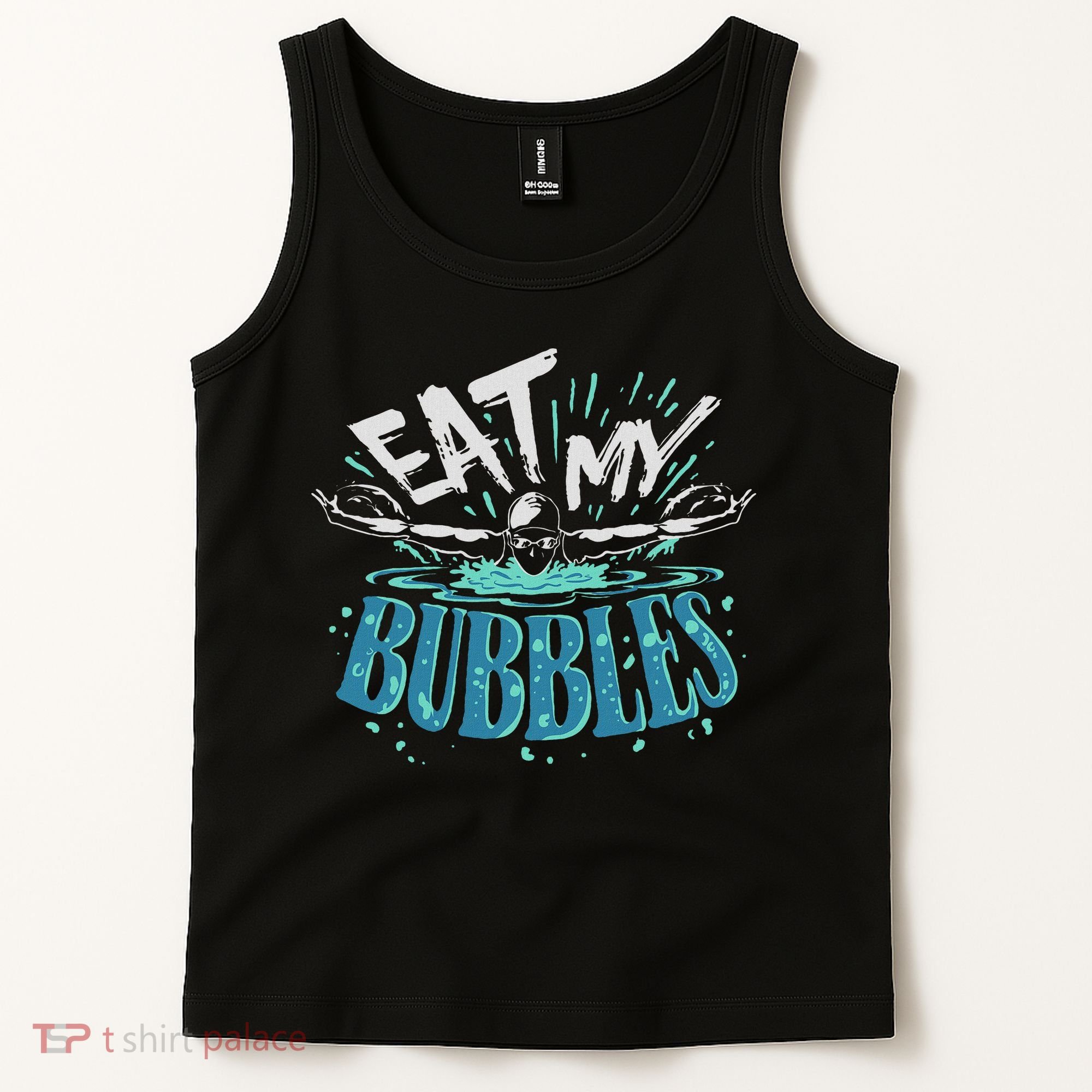 Funny Swimming Float Eat My Bubbles Tank Top