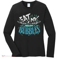 Funny Swimming Float Eat My Bubbles Women's Long Sleeve Shirt thumb 0
