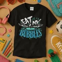 Funny Swimming Float Eat My Bubbles Kids T-Shirt thumb 3