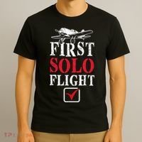 First Solo Flight Check New Pilot Aeronaut Vintage Airplane T-Shirt thumb 3