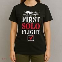 First Solo Flight Check New Pilot Aeronaut Vintage Airplane T-Shirt thumb 4