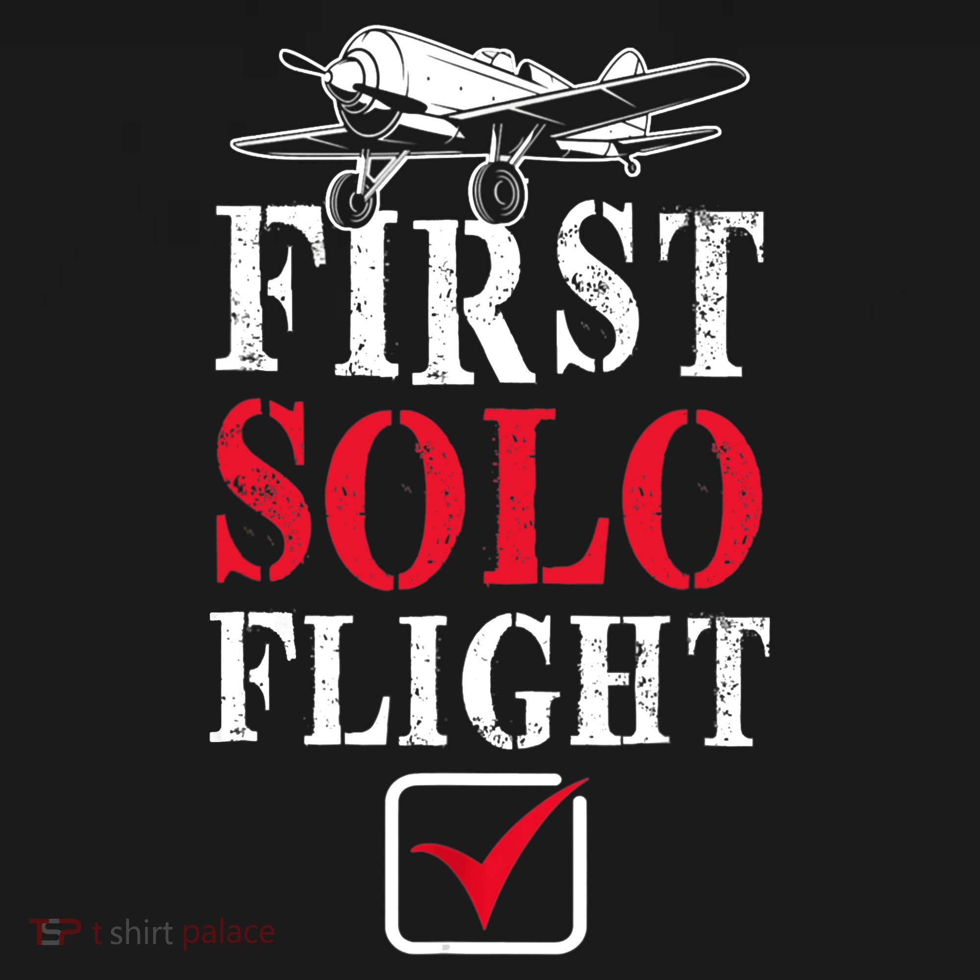 First Solo Flight Check New Pilot Aeronaut Vintage Airplane T-Shirt