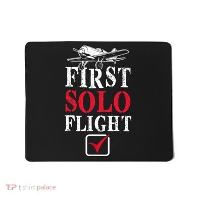 First Solo Flight Check New Pilot Aeronaut Vintage Airplane Mousepad