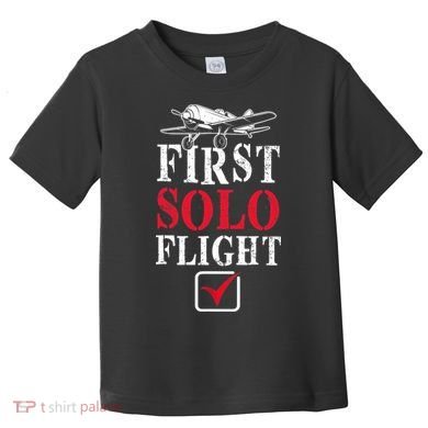First Solo Flight Check New Pilot Aeronaut Vintage Airplane Toddler T-Shirt