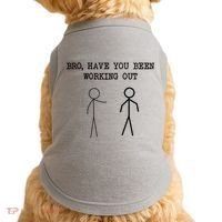 Funny Stick Figure Gym Jokes Bro Have You Been Working Out Doggie Tank thumb 0