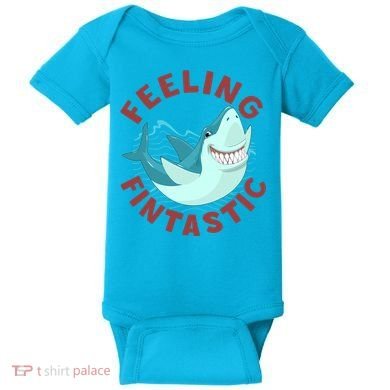 Funny Shark Feeling Fintastic Shark Week Fan Baby Bodysuit