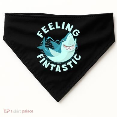 Funny Shark Feeling Fintastic Shark Week Fan USA-Made Doggie Bandana