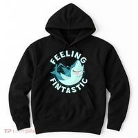 Funny Shark Feeling Fintastic Shark Week Fan Hoodie thumb 0