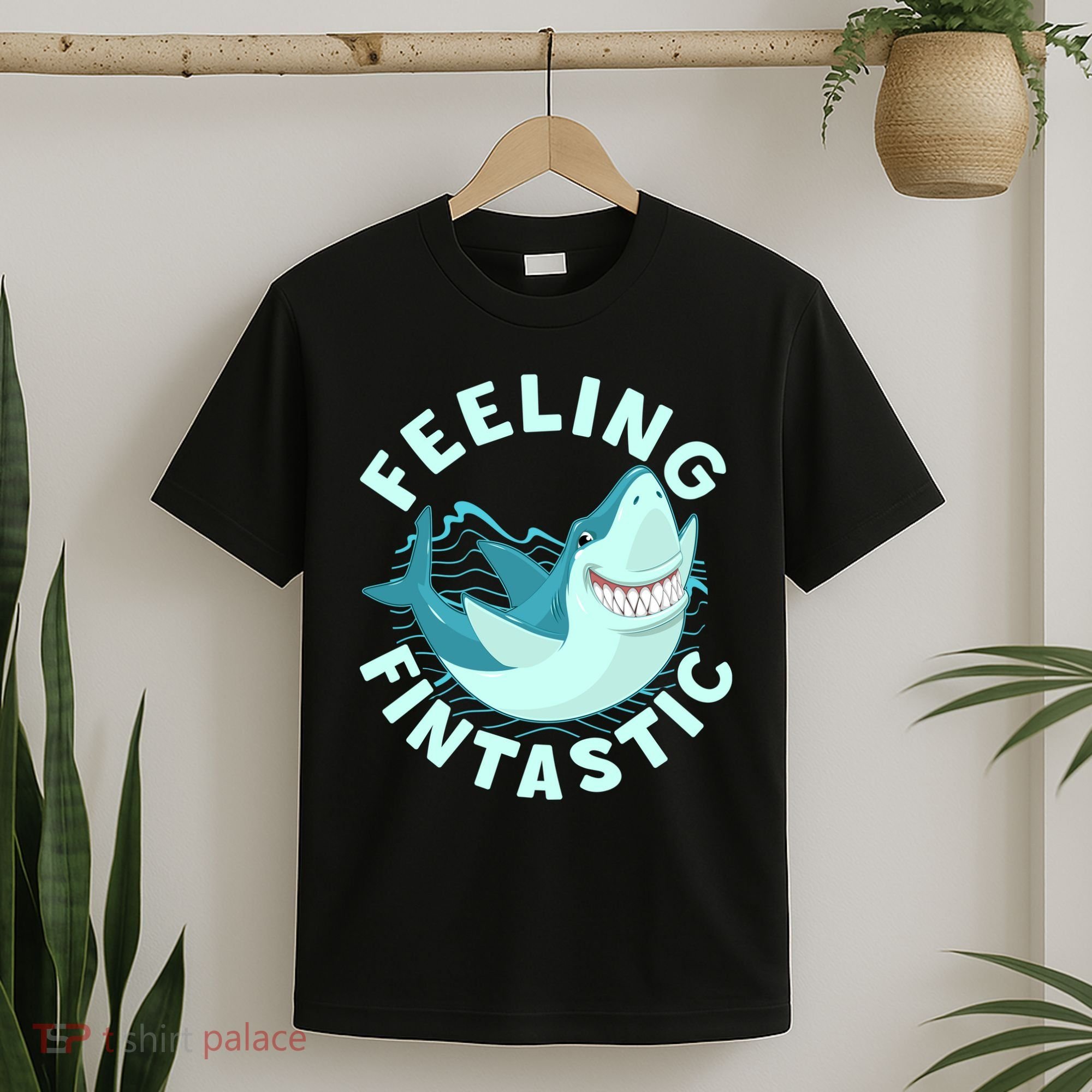 Funny Shark Feeling Fintastic Shark Week Fan T-Shirt