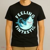 Funny Shark Feeling Fintastic Shark Week Fan T-Shirt thumb 3