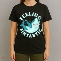 Funny Shark Feeling Fintastic Shark Week Fan T-Shirt thumb 4