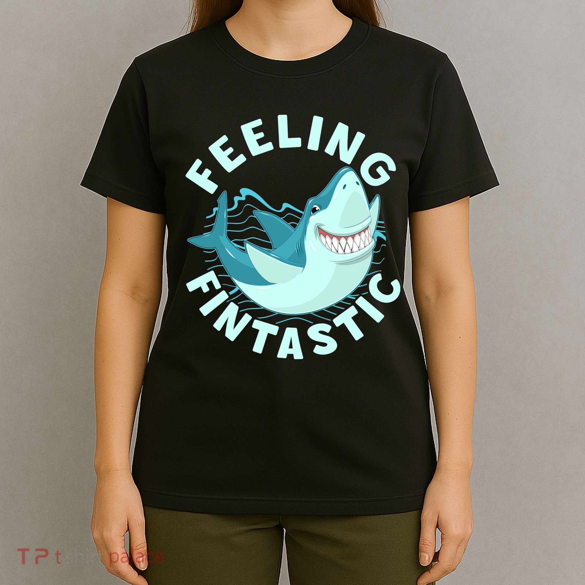 Funny Shark Feeling Fintastic Shark Week Fan T-Shirt