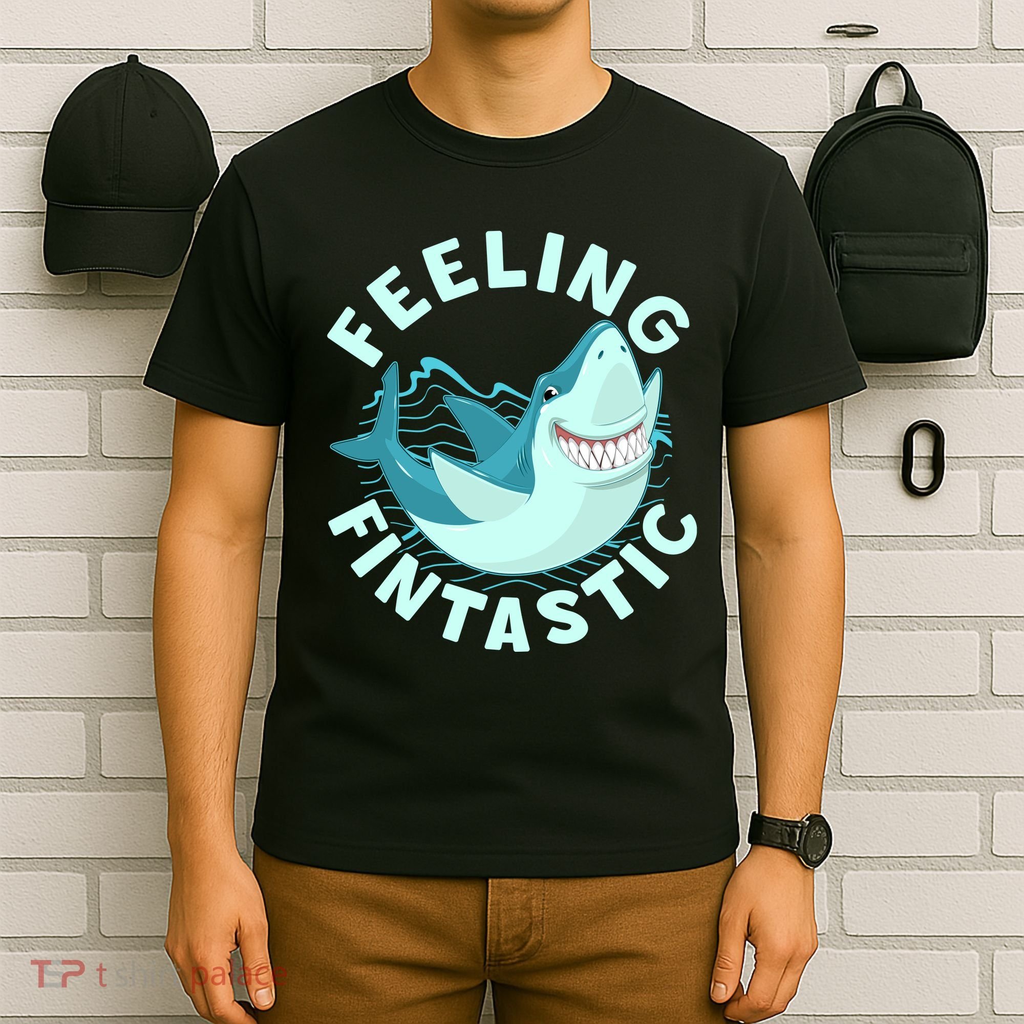 Funny Shark Feeling Fintastic Shark Week Fan T-Shirt