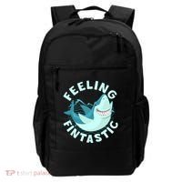 Funny Shark Feeling Fintastic Shark Week Fan Backpack thumb 0