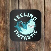 Funny Shark Feeling Fintastic Shark Week Fan Coaster thumb 0