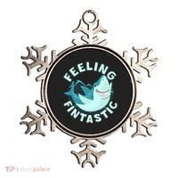 Funny Shark Feeling Fintastic Shark Week Fan Ornament thumb 0