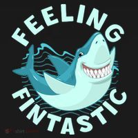 Funny Shark Feeling Fintastic Shark Week Fan Ornament thumb 1
