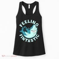 Funny Shark Feeling Fintastic Shark Week Fan Women's Tank Top thumb 0