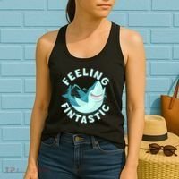 Funny Shark Feeling Fintastic Shark Week Fan Women's Tank Top thumb 2