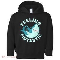 Funny Shark Feeling Fintastic Shark Week Fan Toddler Hoodie thumb 0