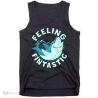 Funny Shark Feeling Fintastic Shark Week Fan Tank Top thumb 0