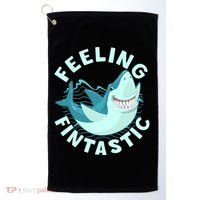 Funny Shark Feeling Fintastic Shark Week Fan Golf Towel thumb 0