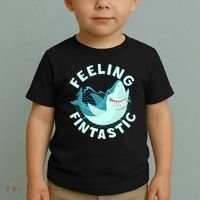Funny Shark Feeling Fintastic Shark Week Fan Toddler T-Shirt thumb 2