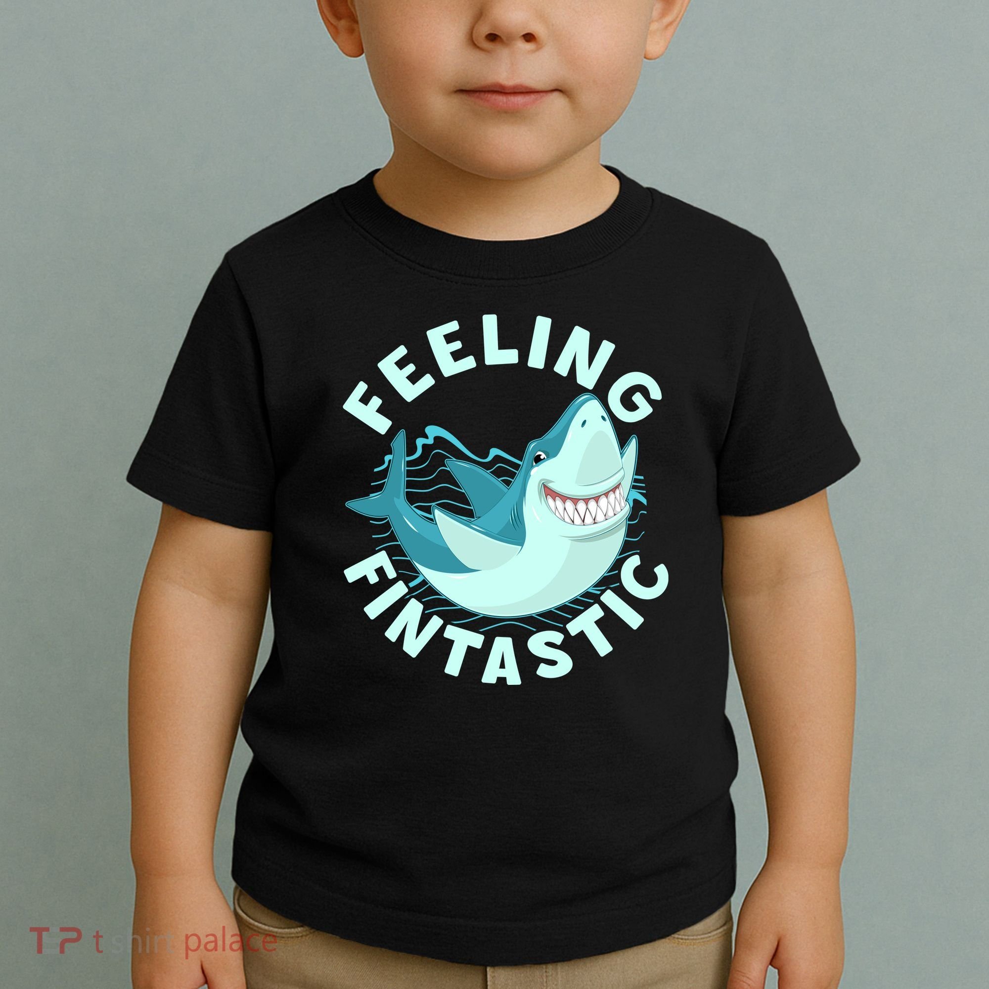 Funny Shark Feeling Fintastic Shark Week Fan Toddler T-Shirt