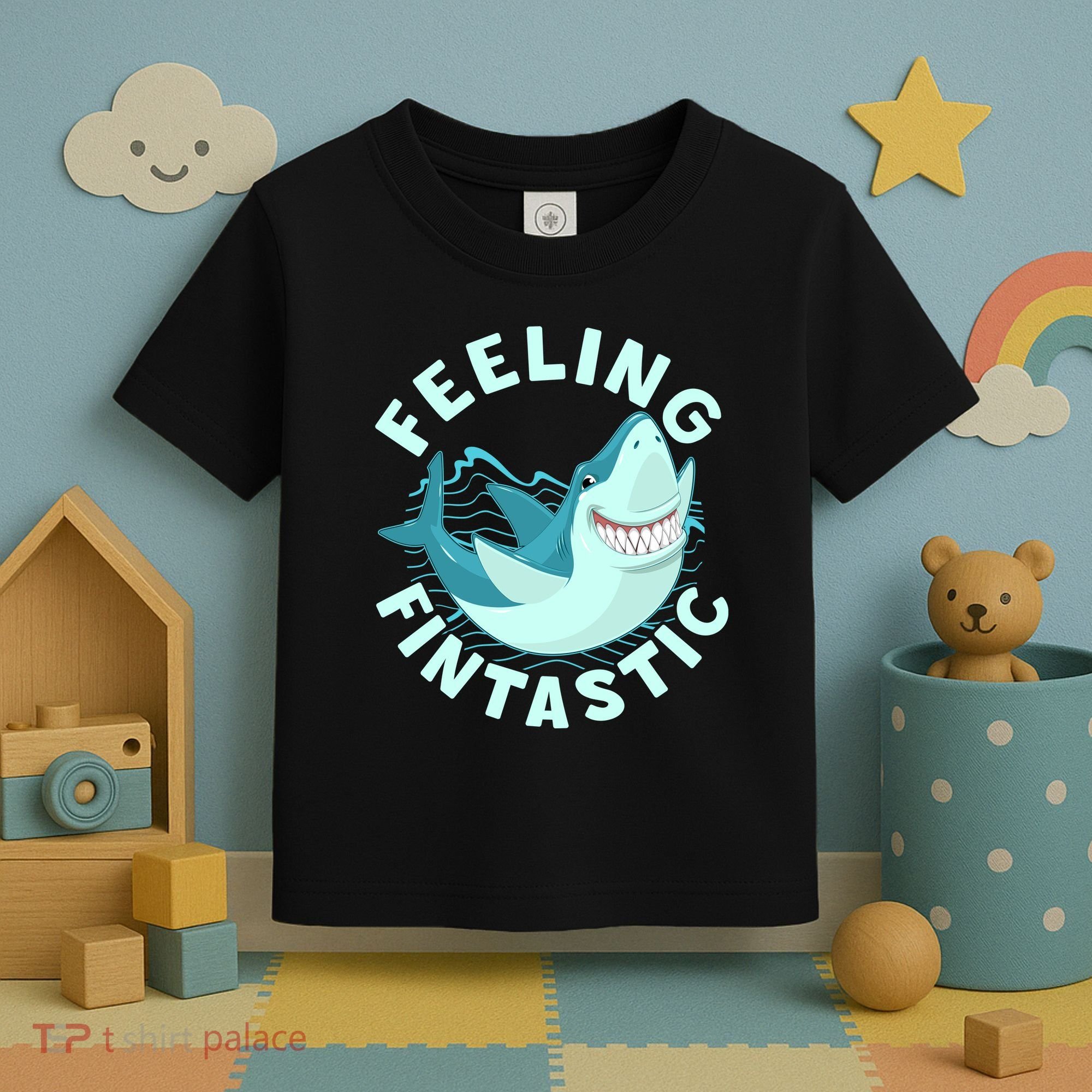 Funny Shark Feeling Fintastic Shark Week Fan Toddler T-Shirt