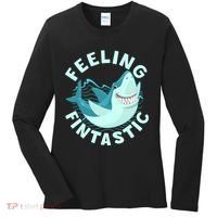 Funny Shark Feeling Fintastic Shark Week Fan Women's Long Sleeve Shirt thumb 0