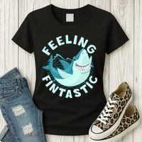 Funny Shark Feeling Fintastic Shark Week Fan Women's T-Shirt thumb 3