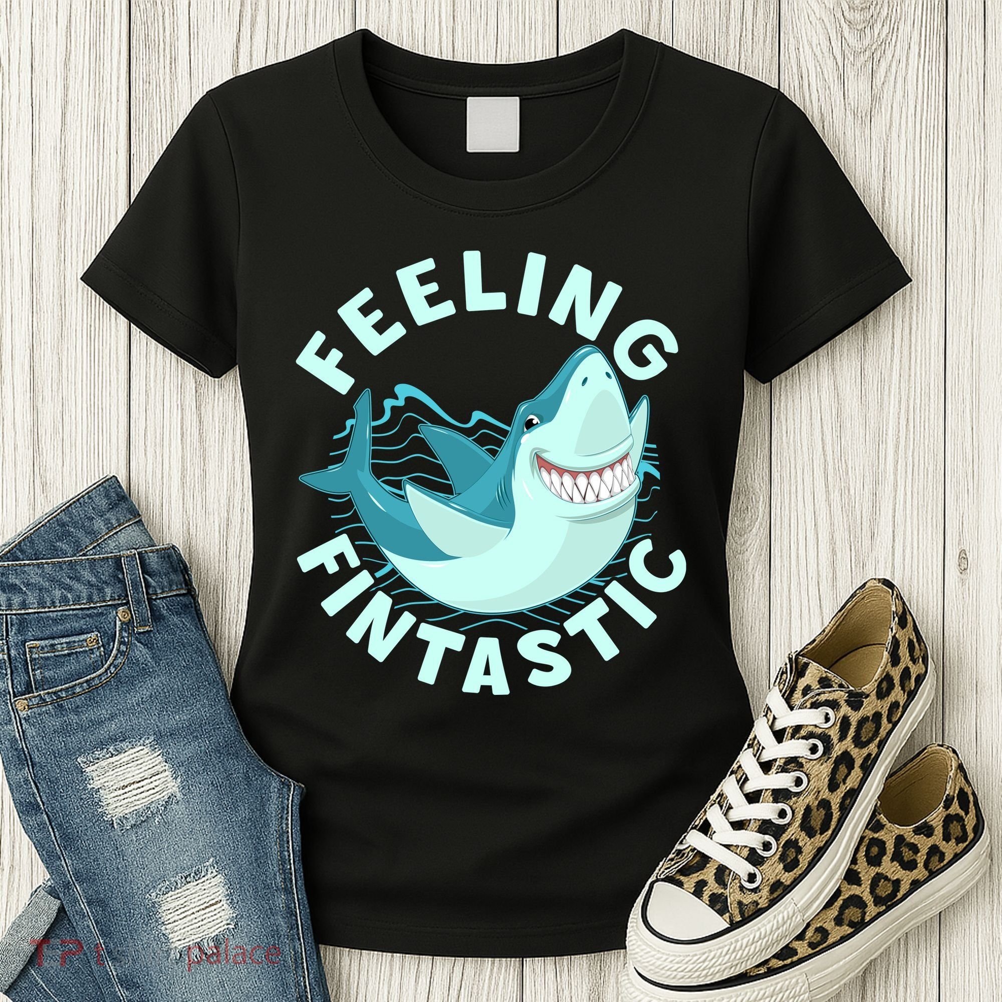 Funny Shark Feeling Fintastic Shark Week Fan Women's T-Shirt