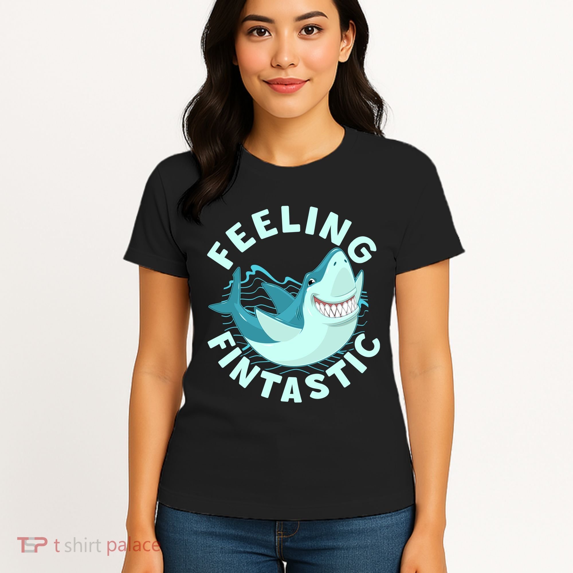 Funny Shark Feeling Fintastic Shark Week Fan Women's T-Shirt