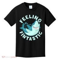 Funny Shark Feeling Fintastic Shark Week Fan Kids T-Shirt thumb 0