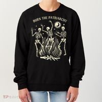 Feminist Skeleton Fun Burn Patriarchy Halloween Rights Women's Sweatshirt thumb 0