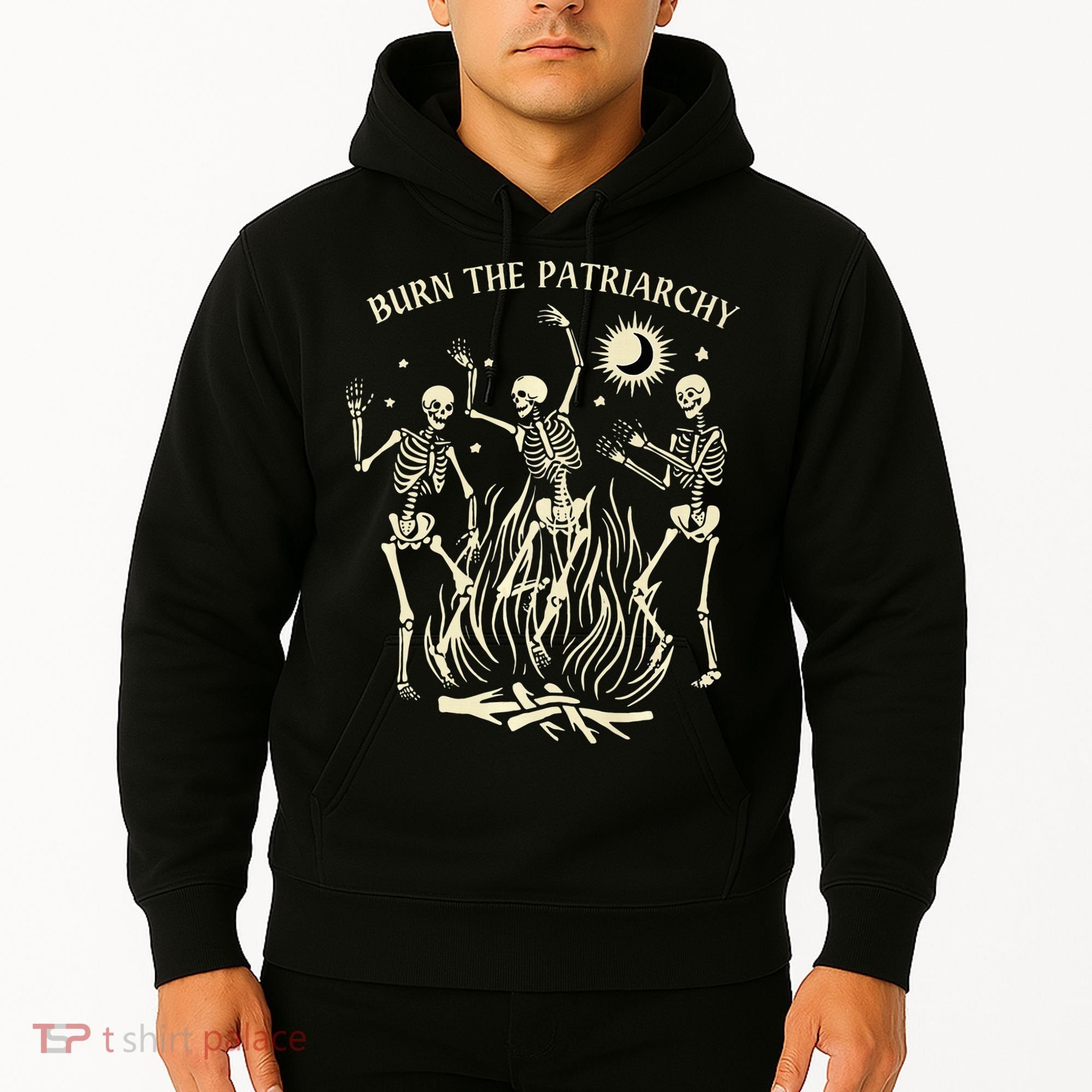 Feminist Skeleton Fun Burn Patriarchy Halloween Rights Hoodie