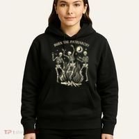 Feminist Skeleton Fun Burn Patriarchy Halloween Rights Hoodie thumb 5
