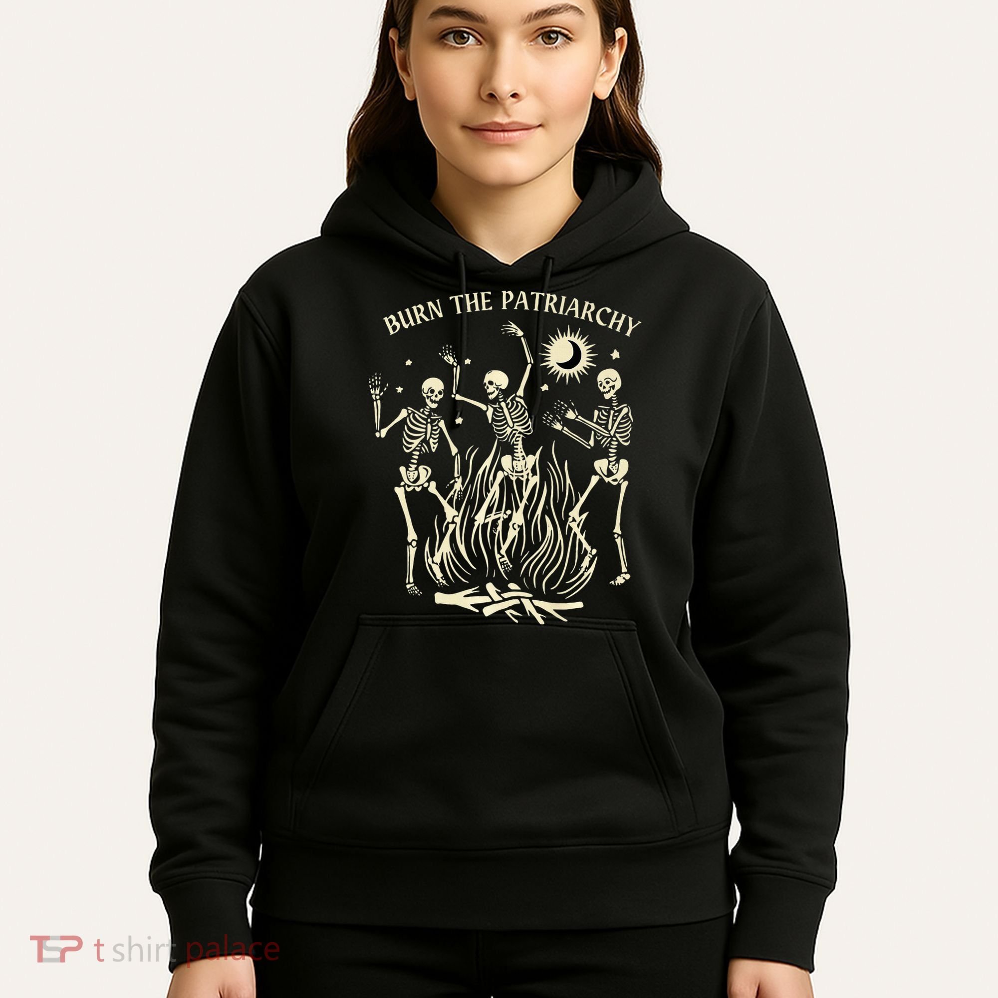Feminist Skeleton Fun Burn Patriarchy Halloween Rights Hoodie