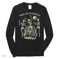 Feminist Skeleton Fun Burn Patriarchy Halloween Rights Long Sleeve Shirt thumb 0