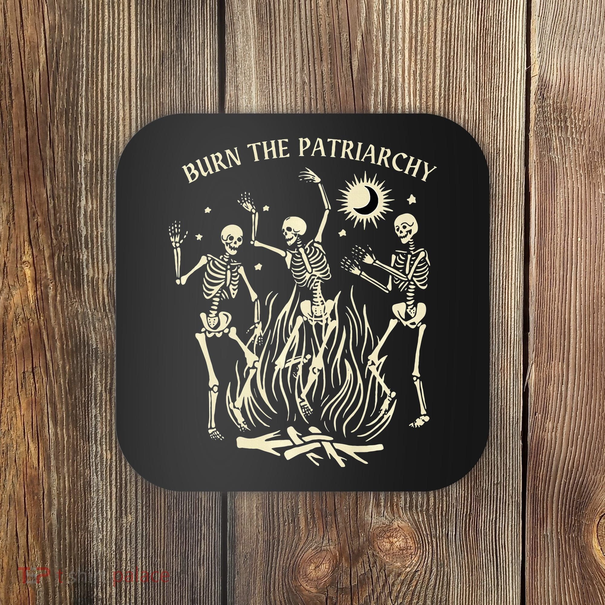 Feminist Skeleton Fun Burn Patriarchy Halloween Rights Coaster